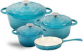 Online Oasis 7 Piece Cast Iron Pot Set - Blue