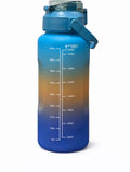 HEALTH 2.2L Motivational Water Bottle with Time Marker & Straw – Leakproof BPA Free Gym Sports Bottle 2200ml (Pack of 4, Blue)